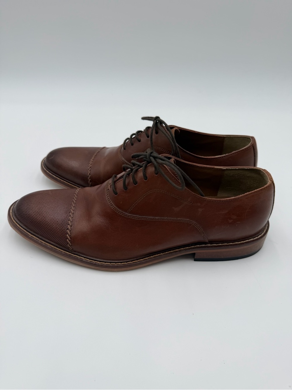 GIORGIO BRUTINI brown leather cap-toe oxford shoes Sz 11.5